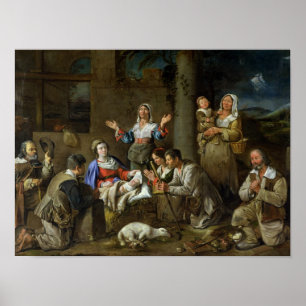 Tillbedjan av shepherdset, c.1659 poster