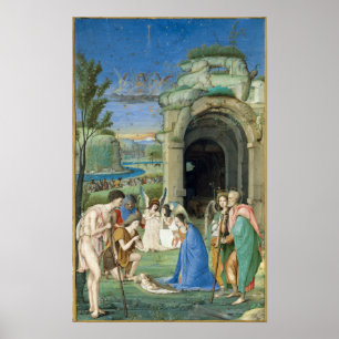 Tillbedjan av shepherdset, circa 1500 poster