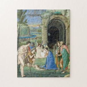 Tillbedjan av shepherdset, circa 1500 pussel