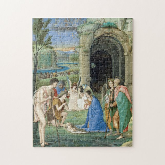 Tillbedjan av shepherdset, circa 1500 pussel (Vertikal)
