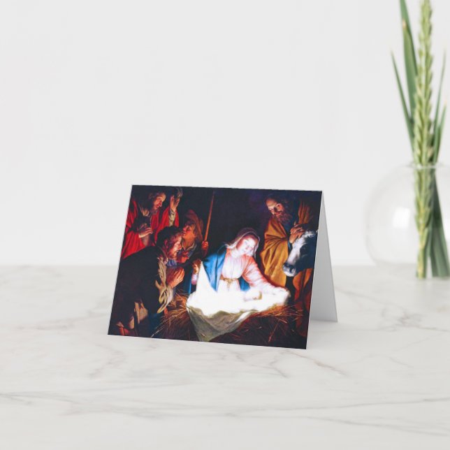 Tillbedjan av shepherdset helgkort (Framsida)