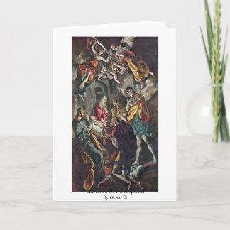 Tillbedjan av shepherdset vid Greco El Kort