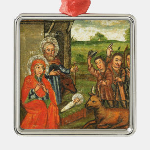 Tillbedjan av shepherdsjulprydnaden julgransprydnad metall