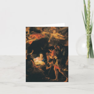 Tillbedjan av shepherdsw-änglar helgkort