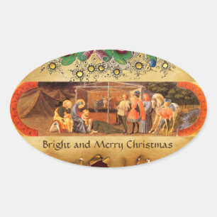 TILLBEDJAN FÖR NATIVITYJULPARCHMENT/AV MAGI OVALT KLISTERMÄRKE
