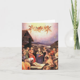 Tillbedjan - shepherds och änglar - Bronzino Helgkort
