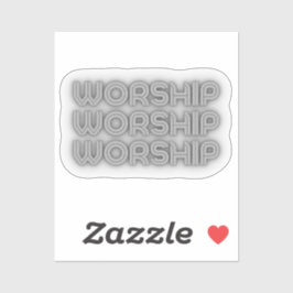 Tillbedjan Text i Grått Klistermärken