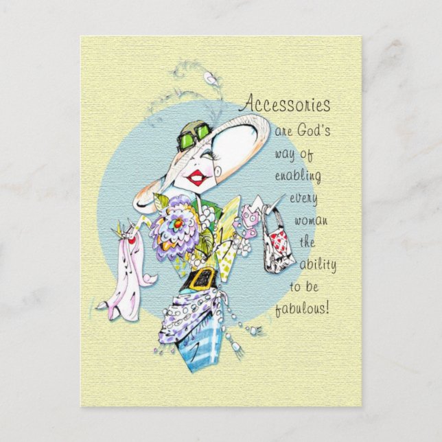 Tillbehör är Guds sätt... vykort (Framsida)