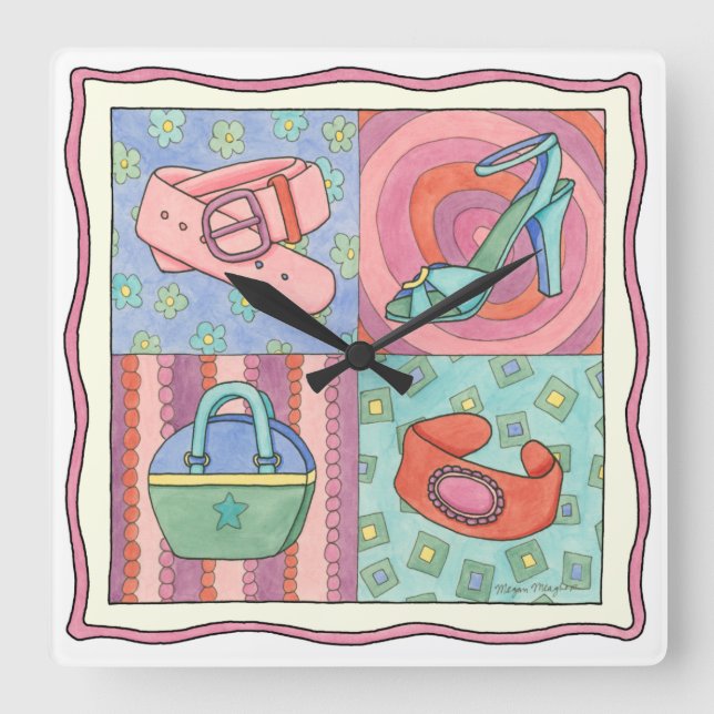 Tillbehör för kvinnor av Chariklia Zarris Fyrkantig Klocka (Framsida)