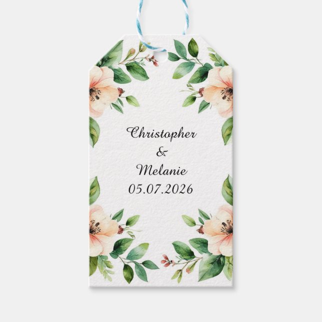 Tillbehör för vattenfärg blomma presentförpackning presentetikett (Framsidan)