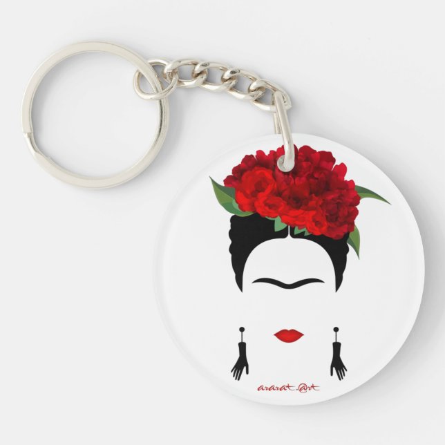 Tillbehör till Acrylic Keychain Frida Kahlo porträ (Framsidan)