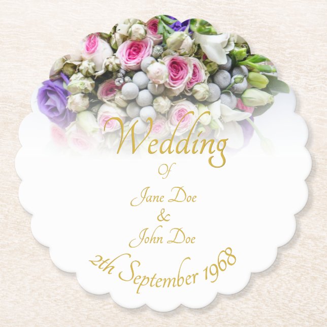Tillbehör till bröllop - Brid med färgad bröllop Underlägg Papper (Framsida)