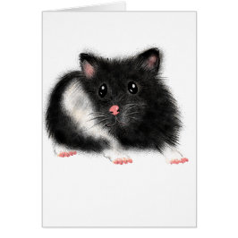 Tillbehör till Cute Black white Syrian hamster-pre Hälsningskort