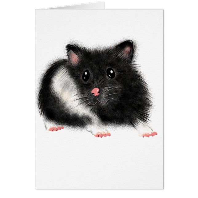 Tillbehör till Cute Black white Syrian hamster-pre Hälsningskort (Framsidan)