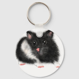 Tillbehör till Cute Black white Syrian hamster-pre Nyckelring