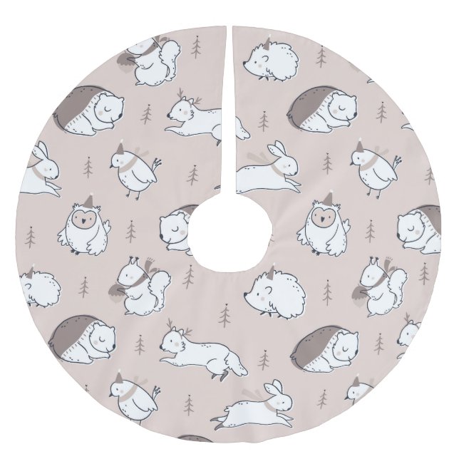 Tillbehör till danska skogsdjur Julgran Julgransmatta Borstad Polyester (Framsidan)