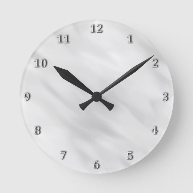 Tillbehör till eleganten Misty Silver Pearl Clock  Rund Klocka (Framsida)