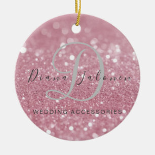 Tillbehör till glitter Rosa Bröllop Julgransprydnad Keramik