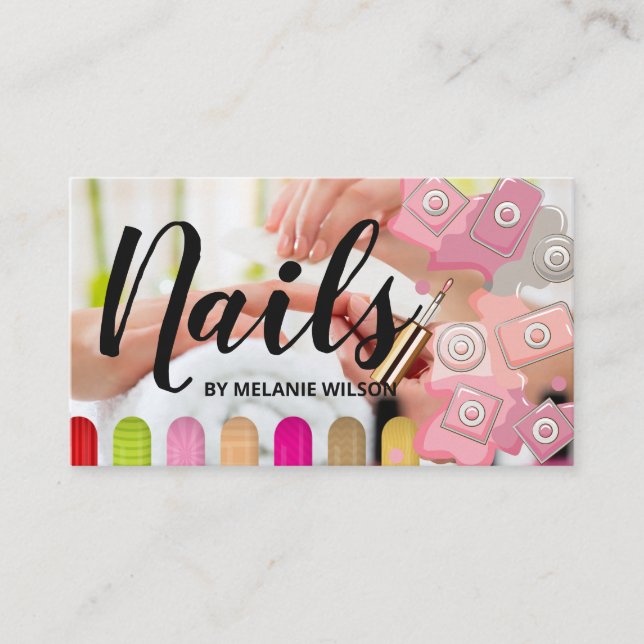 Tillbehör till hagelsalon | skönhet visitkort (Framsida)