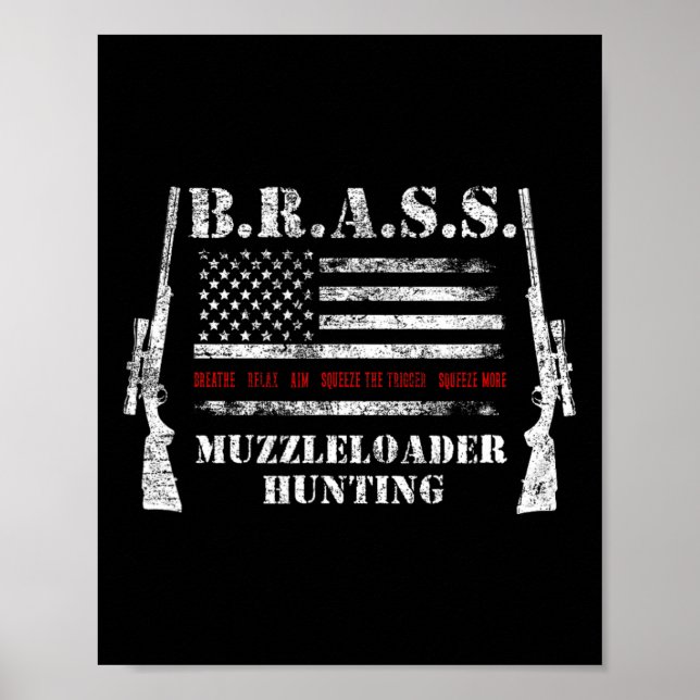 Tillbehör till Muzzleloader Rifles USA flagga Hjor Poster (Framsidan)