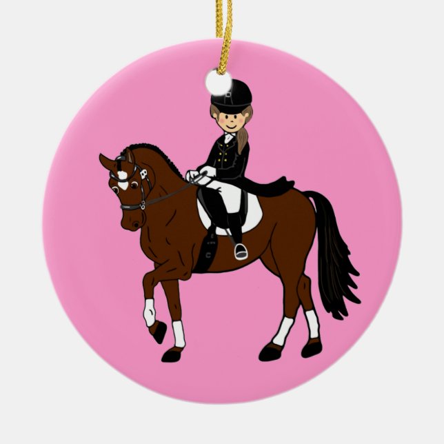 Tillbehör till personlig Horse and Rider Dressage Julgransprydnad Keramik (Framsidan)