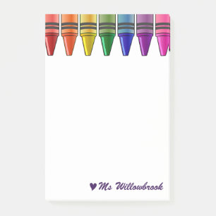 Tillbehör till personlig Teacher Crayon Desk Post-it Block