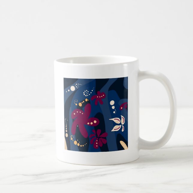Tillbehör till trendig Mönster, abstrakt blå rosa Kaffemugg (Höger)