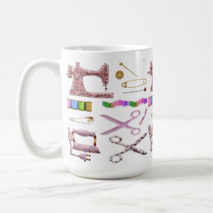 Tillbehör till vintage för seamstress-segelor kaffemugg