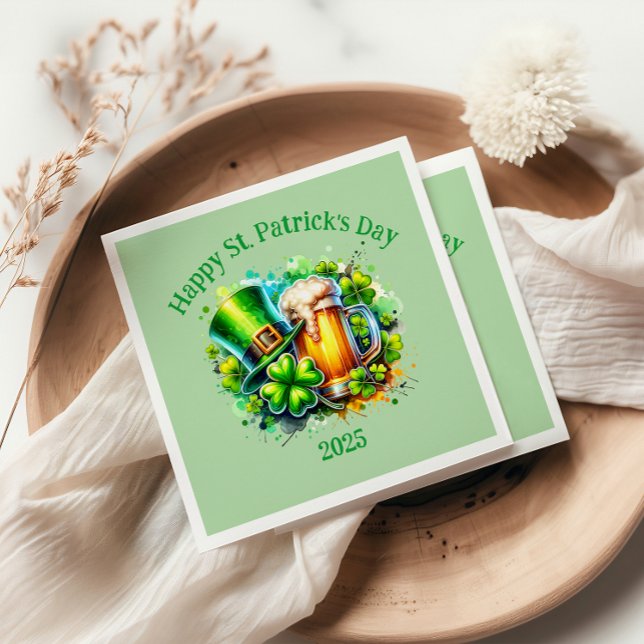 Tillbehör till Watercolor Lycklig St. Patrick Day  Pappersservett (Skapare uppladdad)