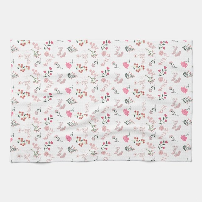 Tilldelad delikat blomma i kökshanddukar i Mönster (Horisontell)