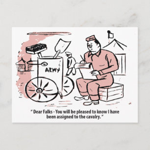 Tilldelad Kavalleriet, Arméhumor, Roliga Antik Vykort