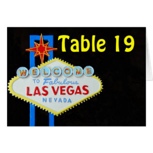 Tilldelad Las Vegas bordsnummer placera tältkort OBS Kort