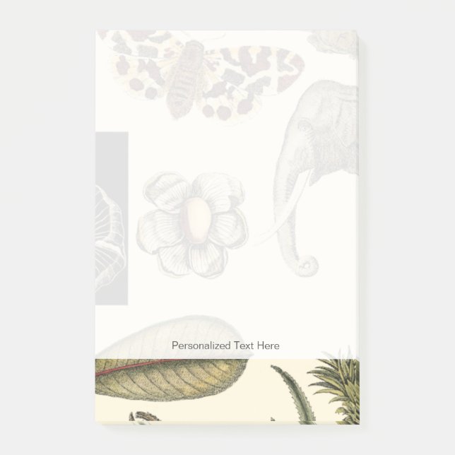 Tilldelade djur som målats på Cream-bakgrunden Post-it Block (Framsida)