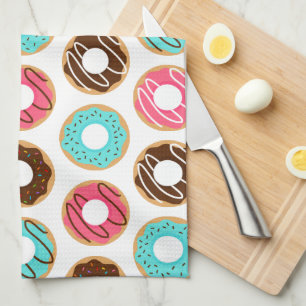 Tilldelade Donuts Mönster Kökshandduk
