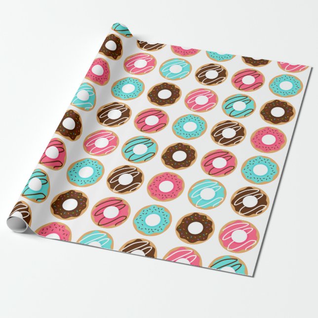 Tilldelade Donuts Mönster Presentpapper (Utrullad)