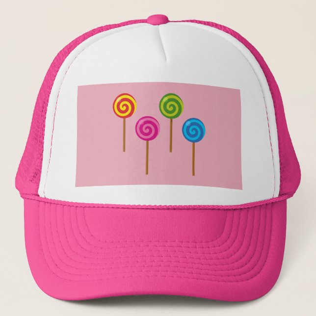 Tilldelade färgade Lollipops för Spiral Keps (Framsida)