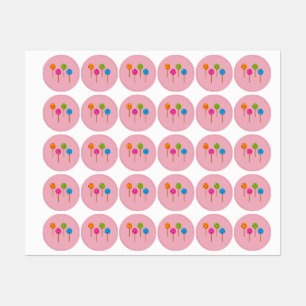 Tilldelade färgade Lollipops för Spiral Klistermärke