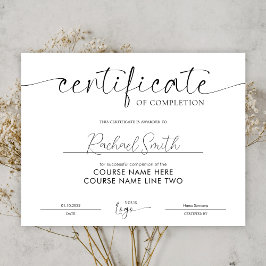Tilldelning av certifikat Elegant Beauty Course Aw