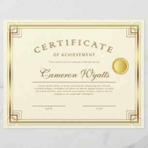 Tilldelning av certifikat från elegant i Guld Grän Reklamblad