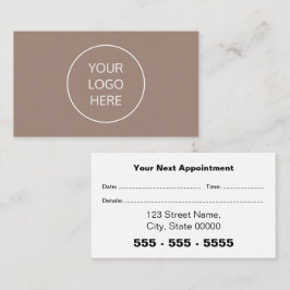 Tilldelningskort för Business Logotyp Taupe Tidsbeställning Kort