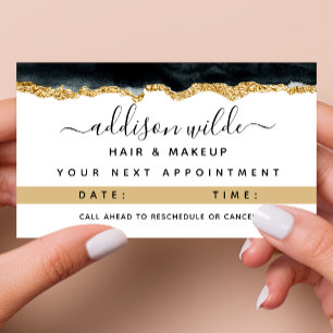 Tilldelningskort för färgen Black and Guld Tidsbeställning Kort