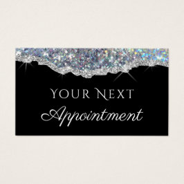 Tilldelningskort för Faux silver glitter Visitkort