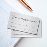 Tilldelningskort för Faux Silver Salon Elegant Tidsbeställning Kort<br><div class="desc">Ett kort för skönhetsalong för eleganter. Modern minimal design med faux silver-bakgrund.</div>