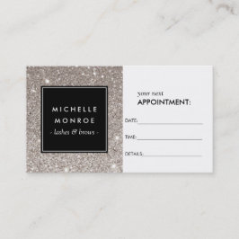 Tilldelningskort för Silver Glitter Salon Tidsbeställning Kort