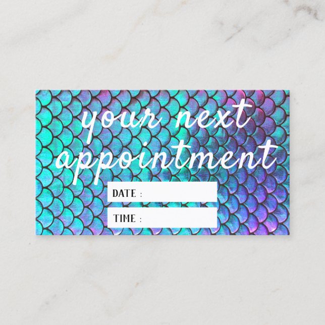 Tilldelningskort för sjöjungfru struktur visitkort (Framsida)