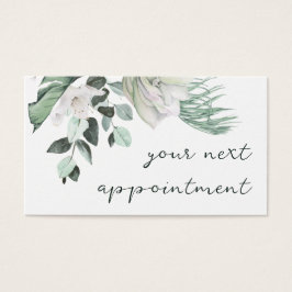 Tilldelningskort för smaragdgrön vit blomma visitkort