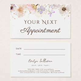 Tilldelningskort för torkade blommor visitkort