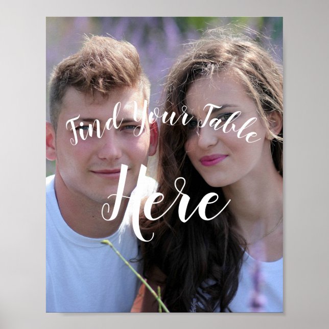 Tilldelningssignatur för Photo Bröllop Bord Poster (Framsidan)