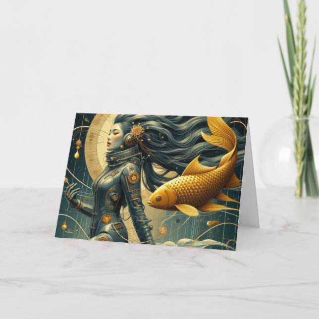 Tillfällen Astronaut och Retro av hondjur Kort (Framsida)