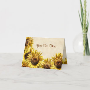 Tillfällen av solblommor tack kort